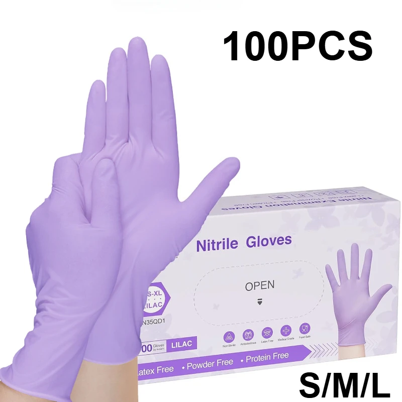 Medical Gloves - 10–100 Stück Einweg-Handschuhe aus violettem Nitril,