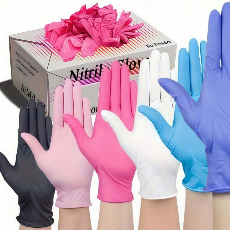 Medical Gloves - 100 Stück Einweg-Nitrilhandschuhe, latexfreie Reinigungshandschuhe für