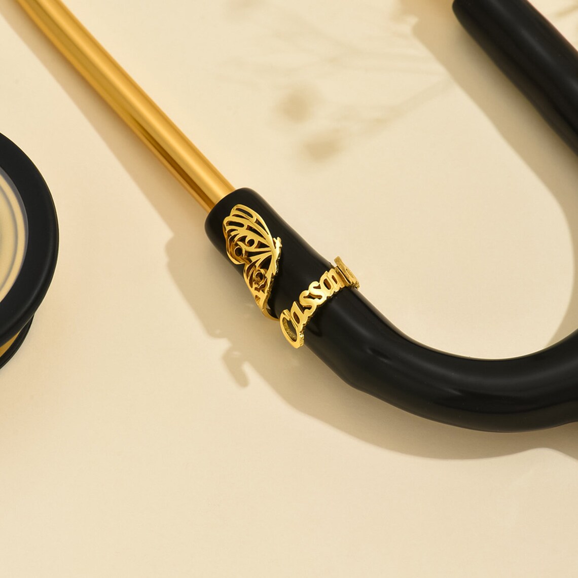 Stethoscope - Edelstahl-Stethoskop-Namensschild, personalisierter Schmetterlingsname, Stethoskop-Charm, Stethoskop-ID-Tag, Krankenschwester,