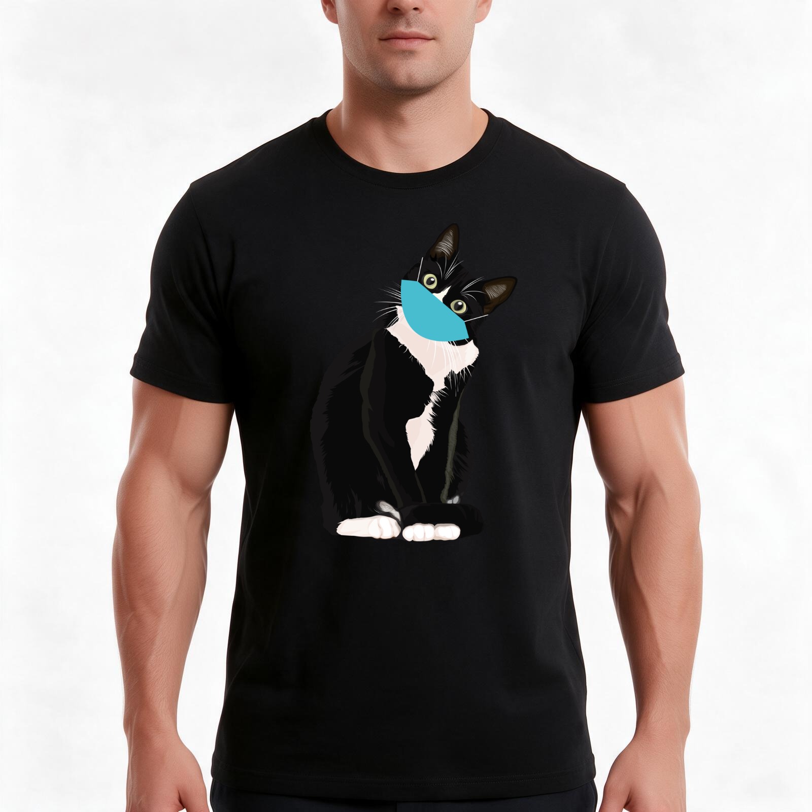 Surgical Mask - Niedliches T-Shirt mit Katze, die eine