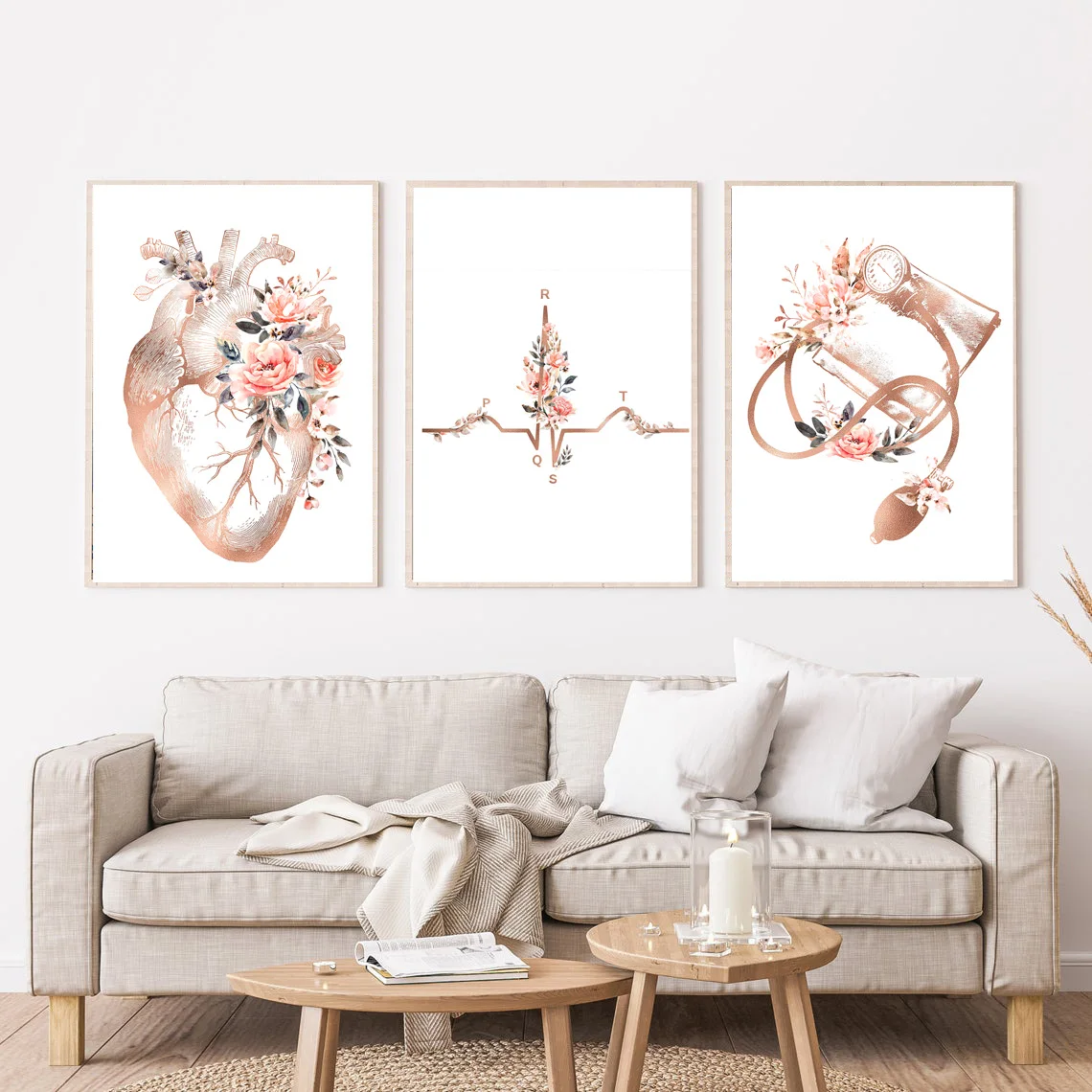 Stethoscope - Herz-Anatomie Blutdruck EKG Arzt Krankenschwester Wandkunst