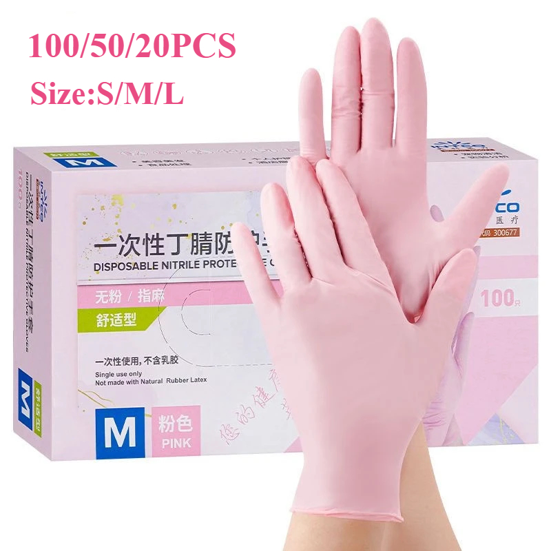 20/50/100PCS rosa Nitrilhandsc – Medical Gloves Bewertung und Preis