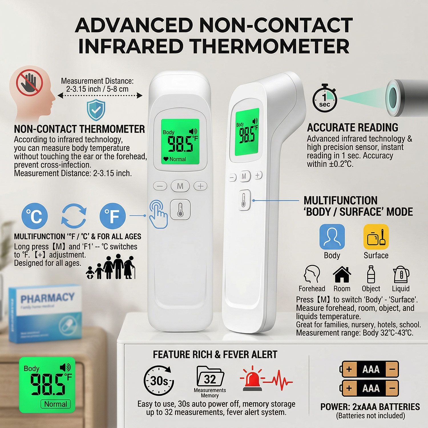 Digitales Stirnthermometer, el – Pulse Oximeter Bewertung und Preis